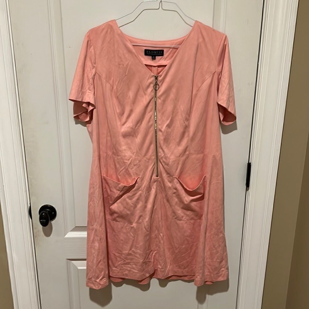 Eloquii Zipper Front Dress with Front Pockets